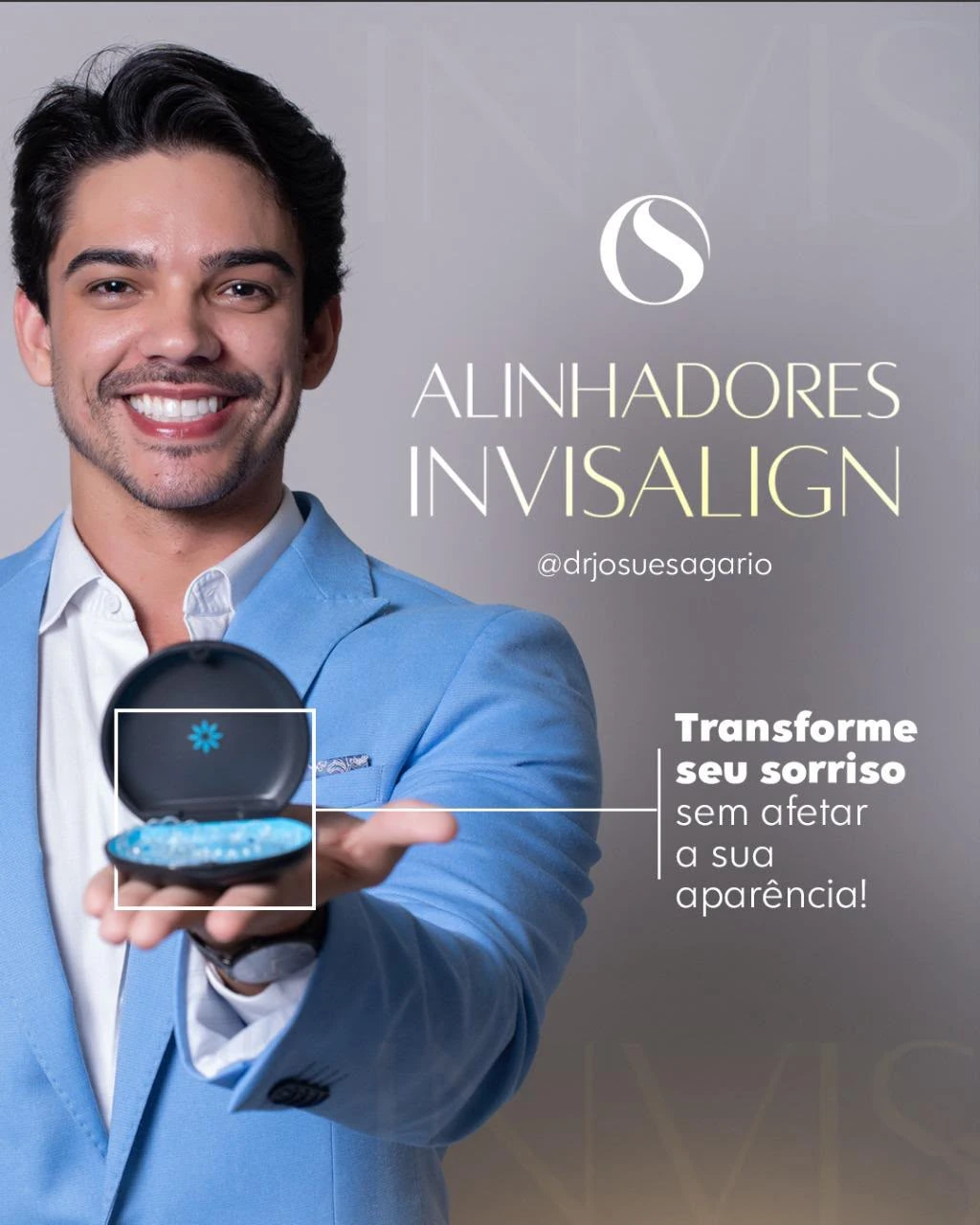 Dr. Josué Sagário apresentando alinhadores transparentes